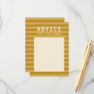 Carte D'accompagnement Conseils pour le diplômé moderne jaune rayures spo