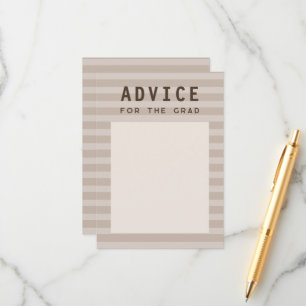 Carte D'accompagnement Conseils pour le diplômé rayures sportives neutres