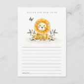 Carte D'accompagnement Conseils pour le feuillage du lion bébé mignon pou (Devant)