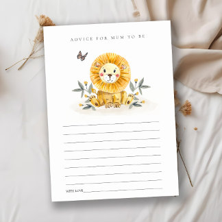 Carte D'accompagnement Conseils pour le feuillage du lion bébé mignon pou