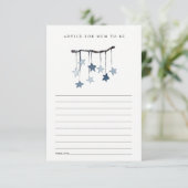 Carte D'accompagnement Conseils pour Mum Baby shower Blue Star Mobile (Debout devant)