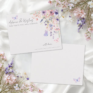 Carte D'accompagnement Conseils pour une Baby Shower Papillon Fleur Sauva