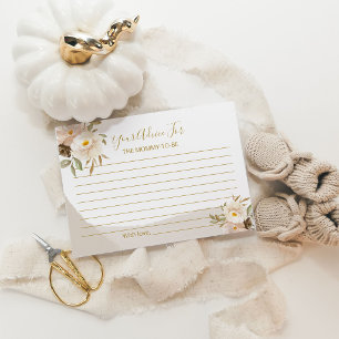 Carte D'accompagnement Conseils pour une baby shower Taupe Floral mixte