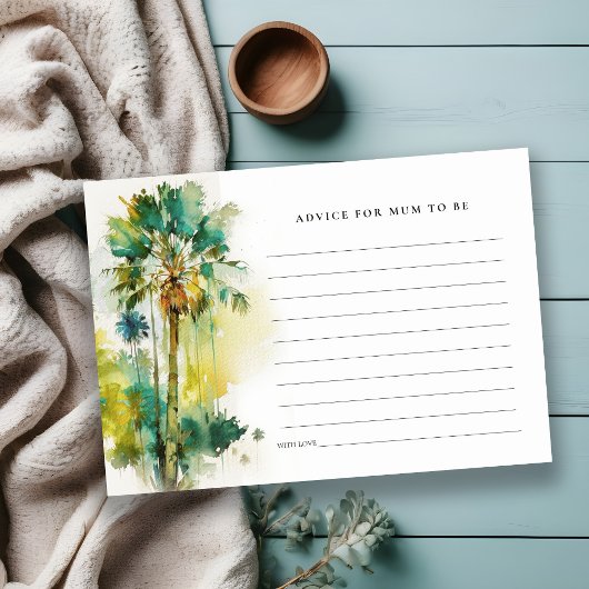 Carte D'accompagnement Conseils sur les palmiers tropicaux pour la baby s