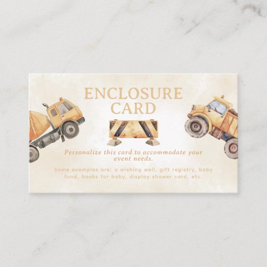 Carte D'accompagnement Construction (Devant)