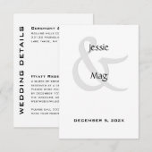 Carte D'accompagnement Contemporain noir et blanc (Devant / Derrière)