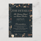 Carte D'accompagnement Contemporary Black Floral Wedding (Devant)