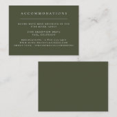 Carte D'accompagnement Contenants de mariage vert olive uni (Devant / Derrière)