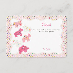 Carte D'accompagnement Cookies animaux givrés rose Détails Insérer