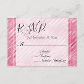Carte D'accompagnement Cool rose glam rayures mariage RSVP (Devant)