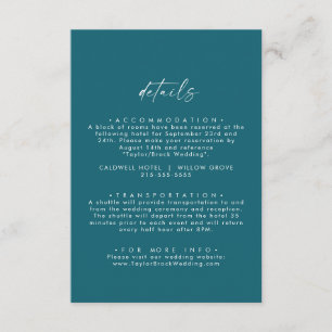 Carte D'accompagnement Coordonnée aquarelle moderne   Détail de mariage s