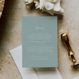 Carte D'accompagnement Coordonnées Airy Greenery Détails du Mariage