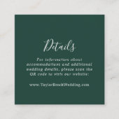 Carte D'accompagnement Coordonnées Emerald Greenery Détails du code QR (Devant)
