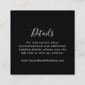 Carte D'accompagnement Coordonnées noires minimales - Détails du code QR (Devant)