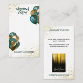 Carte D'accompagnement Copie signée par l'auteur turquoise (Devant / Derrière)