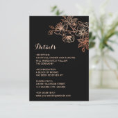 Carte D'accompagnement Copper Black Floral Line Art Wedding (Debout devant)