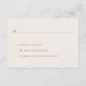 Carte D'accompagnement Copper Light Brown Old Money Wedding Mail In RSVP (Dos)