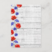 Carte D'accompagnement Coquelicot et Bleuet Détails Rustiques / Instructi (Dos)