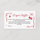 Carte D'accompagnement Coquette Baby shower rose cerisier Raffle de couch (Devant)