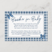 Carte D'accompagnement Coquette Bow Blue Jeans Denim Books Baby shower (Devant)