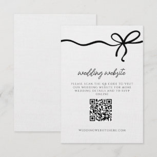Carte D'accompagnement Coquette Bow Détails du Mariage officiel QR Code