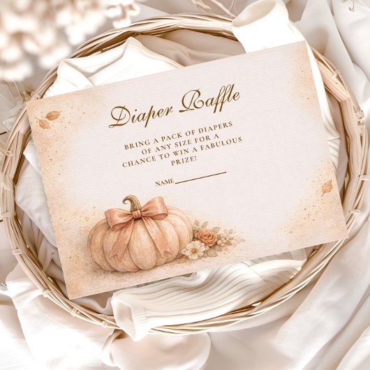 Carte D'accompagnement Coquette Bow Pumpkin Fall Diapper Raffle
