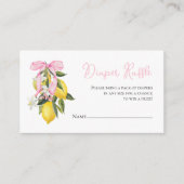 Carte D'accompagnement Coquette citron rose Bow baby shower Déchets Raffi (Devant)