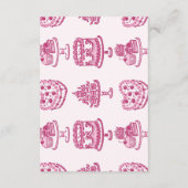 Carte D'accompagnement Coquette Coeur rose - Détails du gâteau de cerise  (Dos)