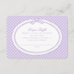 Carte D'accompagnement Coquette en Vichy Violet Tirage au sort de couches