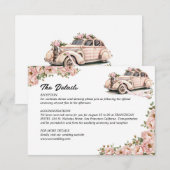 Carte D'accompagnement Coquette Floral Blush Pink Détails du Mariage (Devant / Derrière)