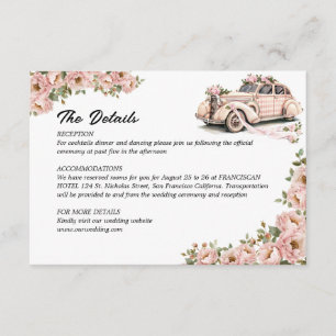 Carte D'accompagnement Coquette Floral Blush Pink Détails du Mariage