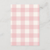 Carte D'accompagnement Coquette Gingham Teddy Français Tirage de Couches (Dos)