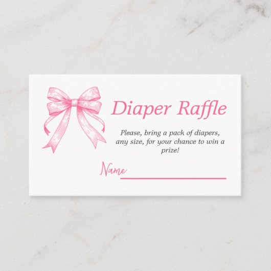 Carte D'accompagnement Coquette Pink Bow Retro fille Baby shower couche (Devant)
