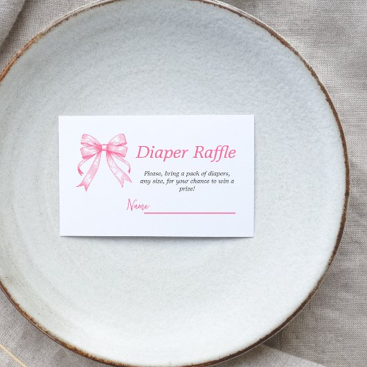 Carte D'accompagnement Coquette Pink Bow Retro fille Baby shower couche