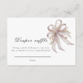 Carte D'accompagnement Coquette purple bow baby shower  (Devant)