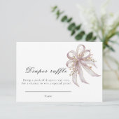 Carte D'accompagnement Coquette purple bow baby shower  (Debout devant)