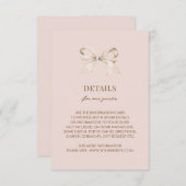 Carte D'accompagnement Coquette rose pâle Détails du Mariage (Devant / Derrière)