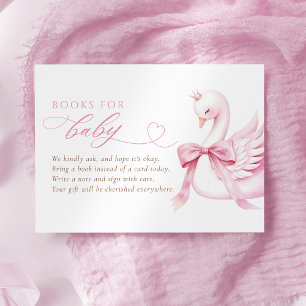 Carte D'accompagnement Coquette Swan Princess Books for Baby shower