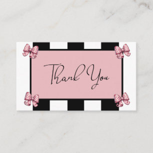 Carte D'accompagnement Coquette - Vaches roses - Baby shower en Merci