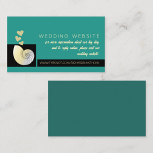 Carte D'accompagnement Coquillage et Coeurs, Site Web de mariage de plage