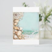 Carte D'accompagnement Coquillages de mariage sur la plage 3 (Debout devant)
