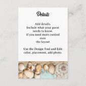 Carte D'accompagnement Coquillages de mariage sur la plage 3 (Dos)