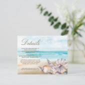 Carte D'accompagnement Coquillages de Plage | Détails pour les invités d' (Debout devant)