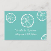 Carte D'accompagnement Coquille de sable turquoise et blanc mariage plage (Devant)
