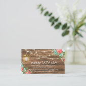 Carte D'accompagnement Corail et Turquoise - Rsvp et Registre - Site Mari (Debout devant)