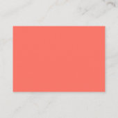 Carte D'accompagnement Corail Moderne & Détails de Script Simple Blanc (Dos)