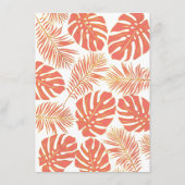 Carte D'accompagnement Corail tropical feuille nuptiale jeu de bingo (Dos)