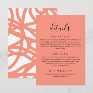 Carte D'accompagnement Coral Blush Moderne Minimaliste Détails Abstraits