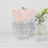 Carte D'accompagnement Coral et Grey Confetti Information Mariage (Debout devant)