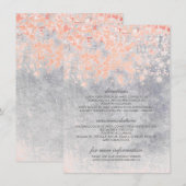 Carte D'accompagnement Coral et Grey Confetti Information Mariage (Devant / Derrière)